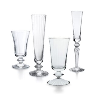 Baccarat Mille Nuits crystal stemware collection featuring champagne flutes, wine glasses, and goblets with signature diamond-cut crystal stems | Kneen & Co