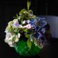 Lalique Languedoc Small Vase Green with flowers | Kneen & Co