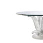 Studio product shot featuring the Lalique Cactus Table with a clear crystal base and glass top, highlighting its ribbed, organic leaf details | Kneen & Co