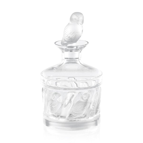 LALIQUE-Owl-1332300-Carafe-Hulotte-1200x1200-100KB Lalique Owl Decanter handcrafted in clear crystal with sculptural owl stopper | Kneen & Co