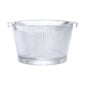 Lalique Wingen Ice Bucket handcrafted in satin-finished clear crystal with geometric vertical lines | Kneen & Co
