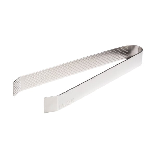LALIQUE-Wingen-10688600-Pince-a-glace-HD-1-1200x1200-100KB Lalique Wingen Ice Tongs handcrafted in polished stainless steel with geometric detailing | Kneen & Co