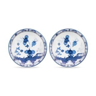 Ginori 1735 Oriente Italiano Indaco Small Greek Coffee Plates - Set of 2