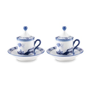 Ginori 1735 Oriente Italiano Indaco Coffee Cup - Set of 2 | Kneen & Co