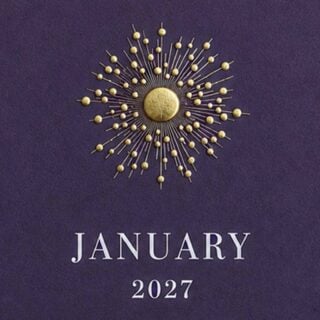 The Printery 2027 Calendar - Aubergine, close-up of starburst engraved in gold | Kneen & Co