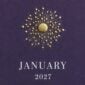 The Printery 2027 Calendar - Aubergine, close-up of starburst engraved in gold | Kneen & Co