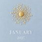 The Printery 2027 Calendar - Fog, white text with starburst engraved in gold | Kneen & Co