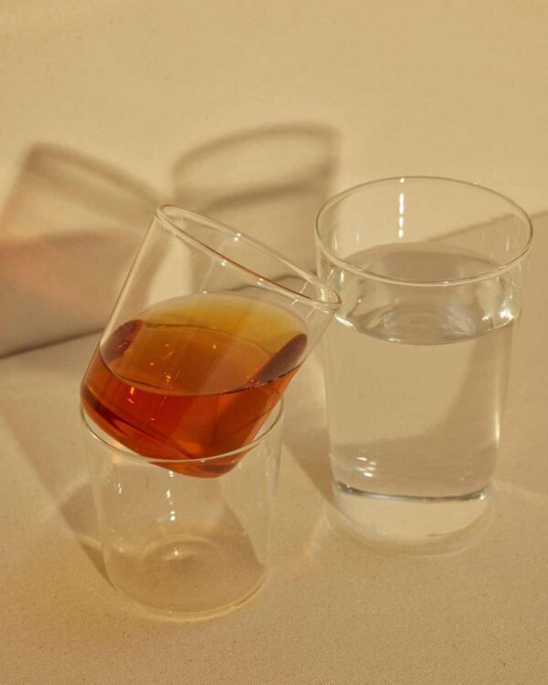 R+D.Lab Commune Collection clear glassware arranged on a dining table | Kneen & Co