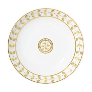Bernardaud Constance Jaune Rimmed Soup Bowl| Kneen & Co