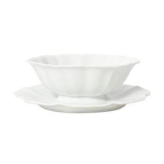 Bernardaud Villandry Gravy Boat with Engraved Tray | Kneen & Co