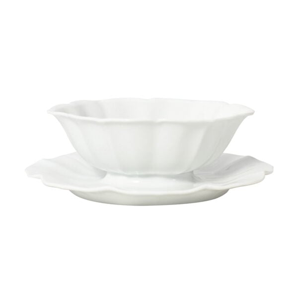 Bernardaud Villandry Gravy Boat with Engraved Tray | Kneen & Co