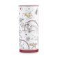 Ginori 1735 Fortunae Porcelain Cylindrical Vase, tall white vase with goose, ladder, and clouds illustration and deep red base | Kneen & Co