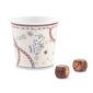 Ginori 1735 Fortunae Porcelain Dice Cup with Two Dice, illustrated porcelain cup with two wooden dice | Kneen & Co