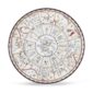 Ginori 1735 Fortunae Porcelain Round Tray, spiral Game of the Goose illustration with lucky symbols and striped mocha border | Kneen & Co
