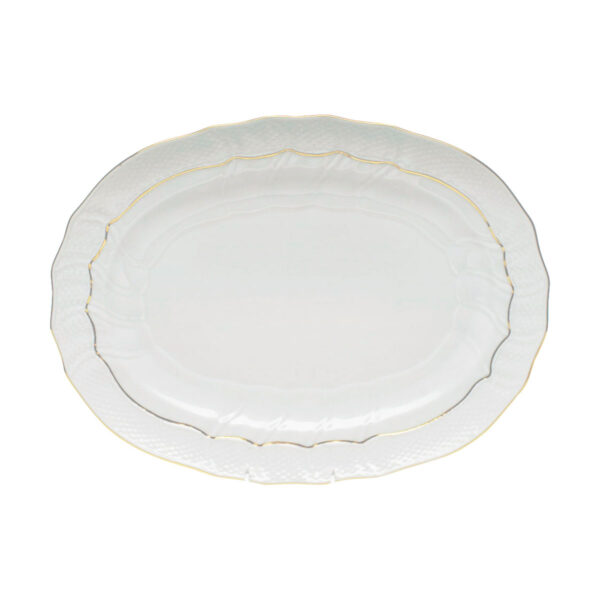 Herend Golden Edge Oval Platter 15 Inch | Kneen & Co