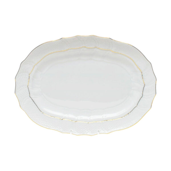 Herend Golden Edge Oval Platter 13 Inch | Kneen & Co